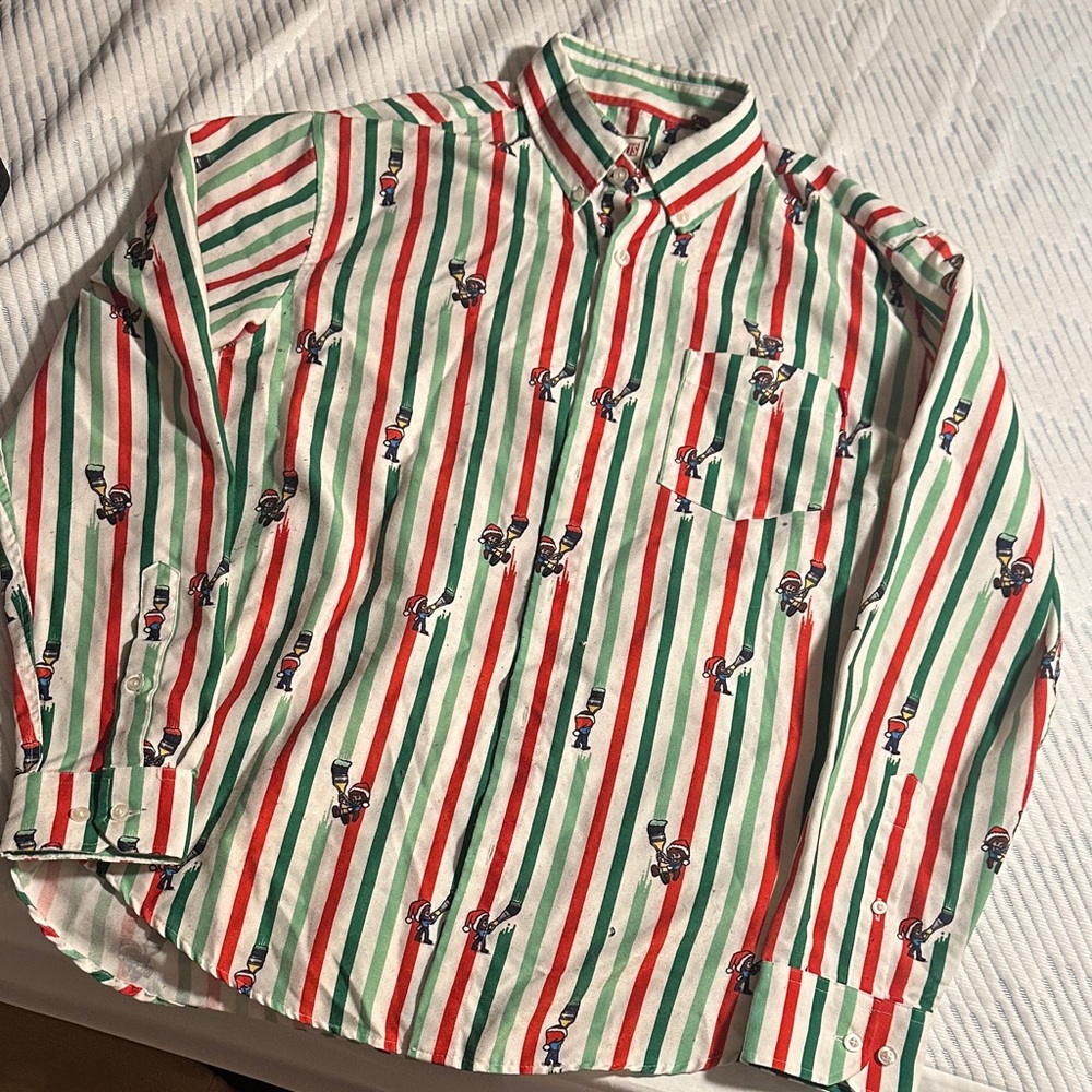 RSVLTS Green and Red Striped Men's Shirt